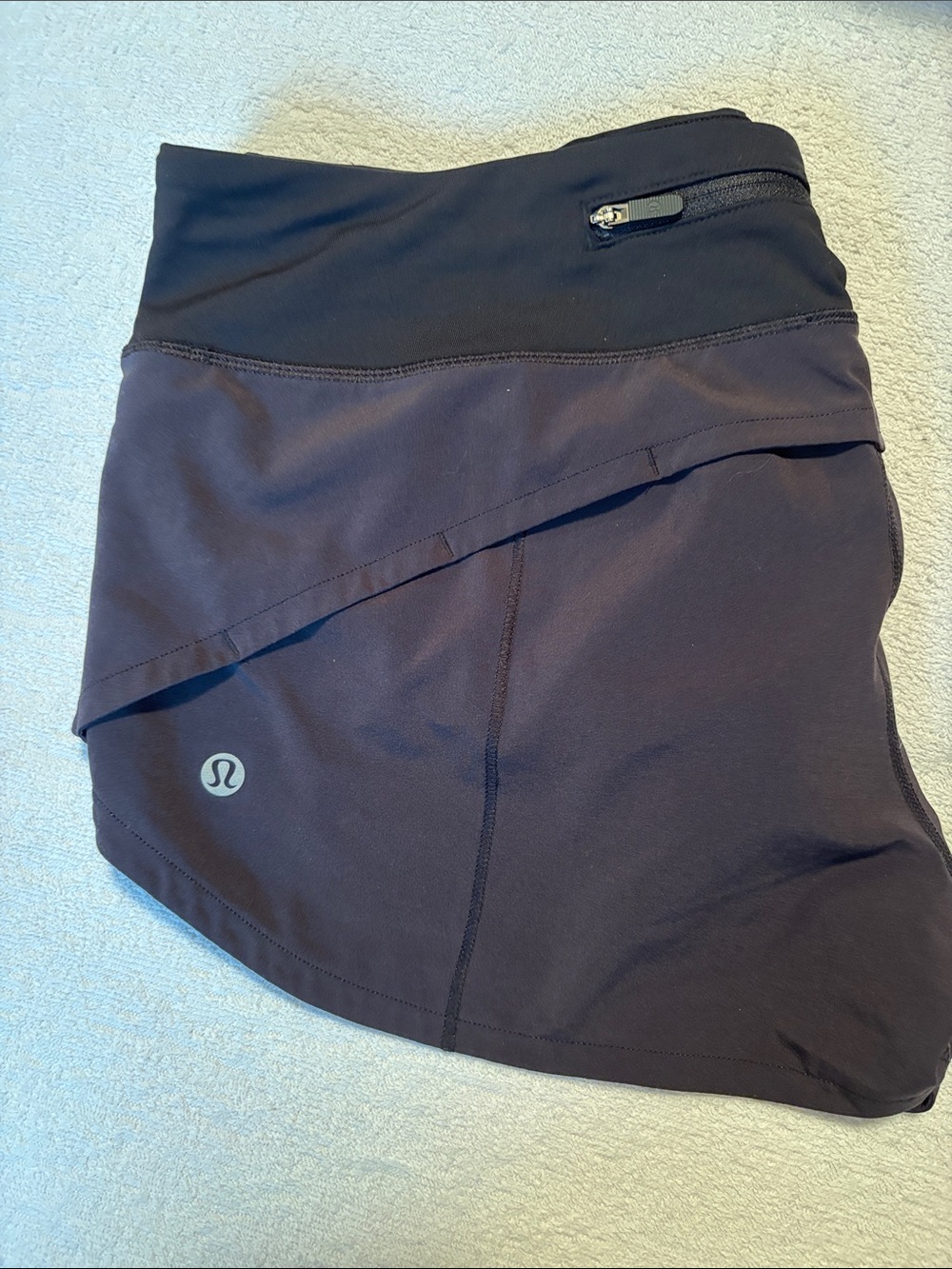 lululemon athletica running Black Athletic Shorts with Zip Pocket